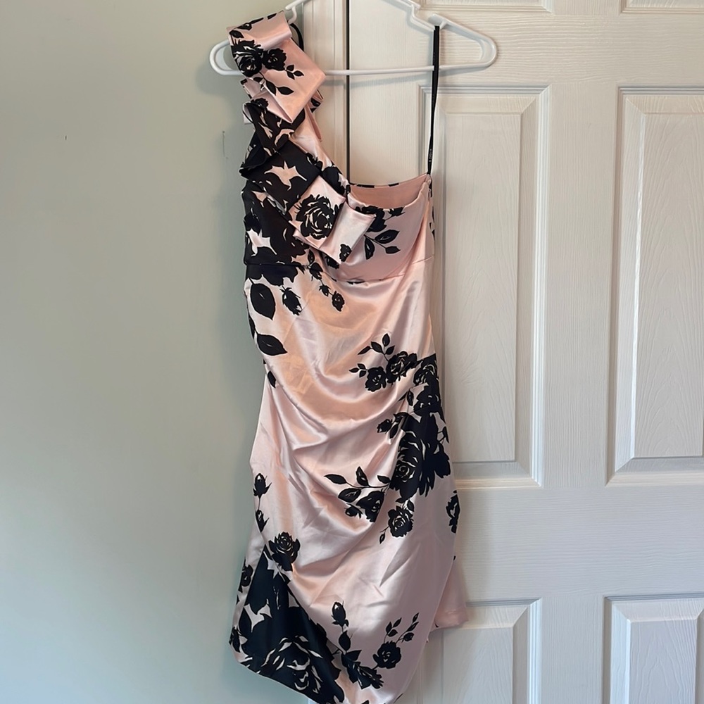 Satin one shoulder dress